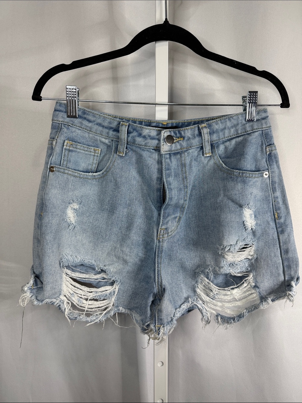 Light Blue Distressed Denim Women’s Shorts